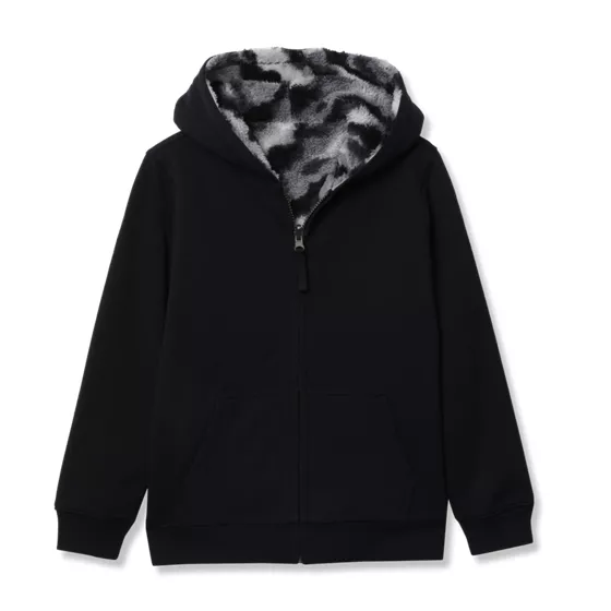 Kids Reversible Sherpa Fleece Hoodie - primary