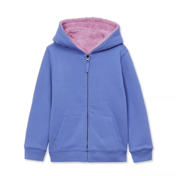 Kids Reversible Sherpa Fleece Hoodie - primary