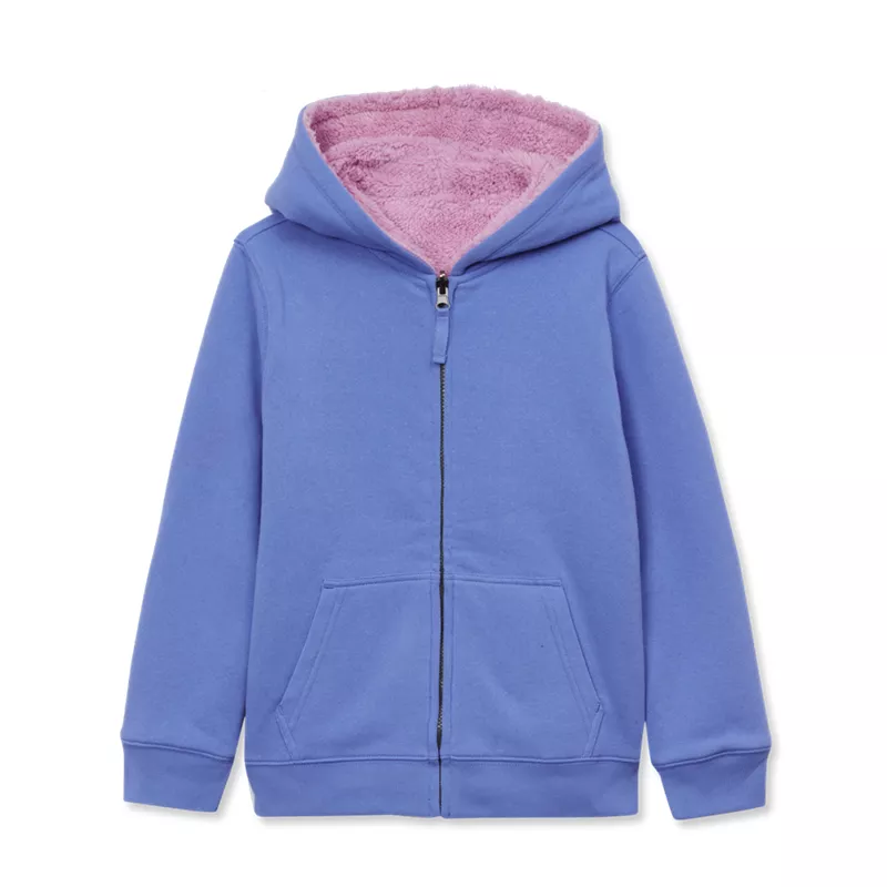 Kids Reversible Sherpa Fleece Hoodie, alternative image