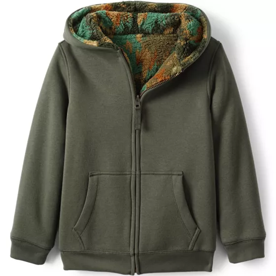 Kids Reversible Sherpa Fleece Hoodie - primary
