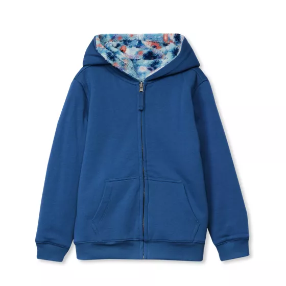 Kids Reversible Sherpa Fleece Hoodie - primary