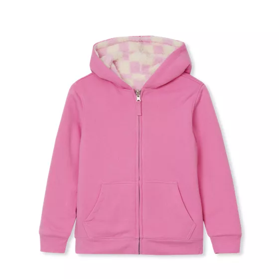 Kids Reversible Sherpa Fleece Hoodie - primary