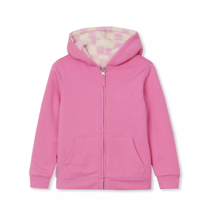 Kids Reversible Sherpa Fleece Hoodie, alternative image