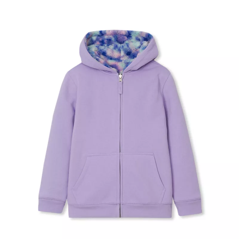 Kids Reversible Sherpa Fleece Hoodie, alternative image