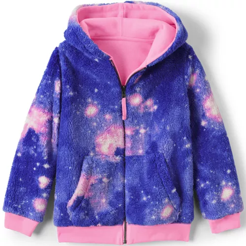 KLC カラフル星柄ジャケット Lサイズ Kids Reversible Sherpa Fleece Hoodie | Lands' End