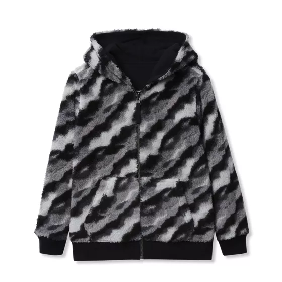 Kids Reversible Sherpa Fleece Hoodie - primary