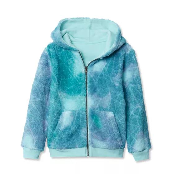 Kids Reversible Sherpa Fleece Hoodie - primary