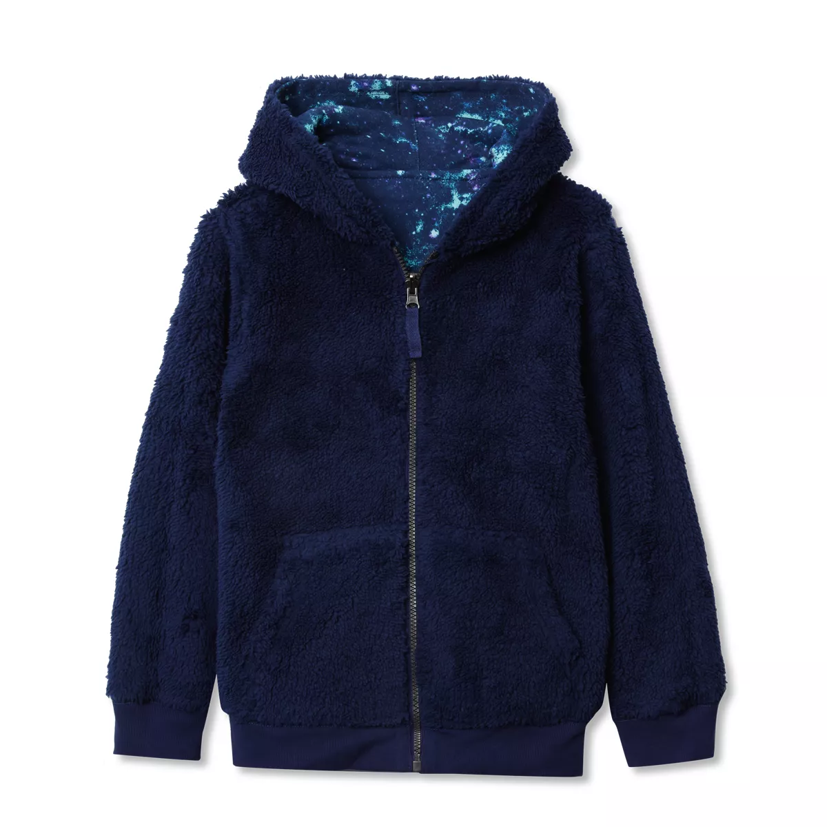 Kids Reversible Sherpa Fleece Hoodie