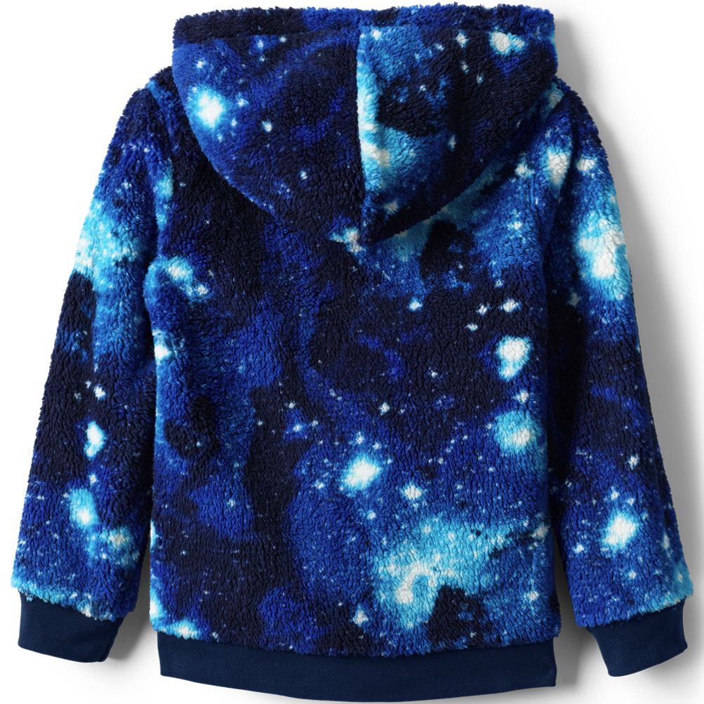 Kids Reversible Sherpa Fleece Hoodie | Lands' End