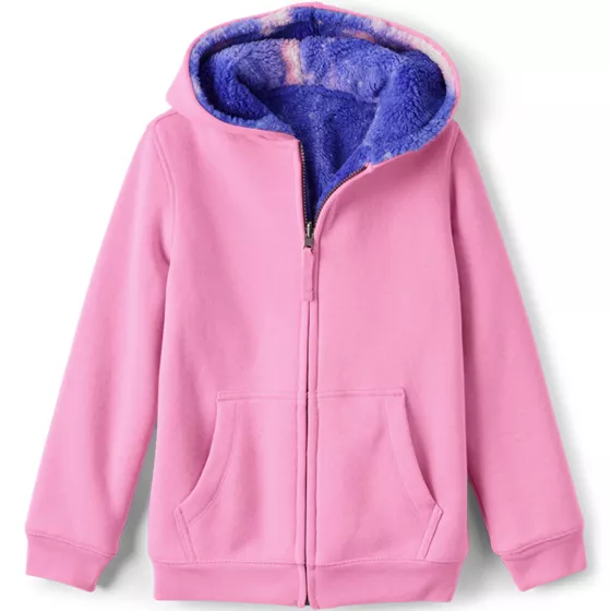 Kids Reversible Sherpa Fleece Hoodie - primary