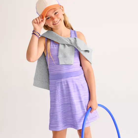 Girls Athletic Active Tank Top Dress - primary