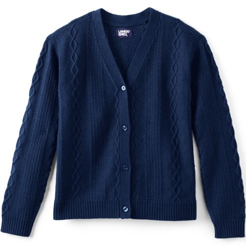 Girls Plus Button Front Cable Cardigan, Front