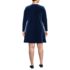 Women's Plus Size Knit Velvet Square Neck Dress, Back