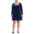 Women's Plus Size Knit Velvet Square Neck Dress, Front