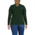 Women's Plus Size Long Sleeve Brushed Lace Mock Neck Top, Back