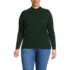 Women's Plus Size Long Sleeve Brushed Lace Mock Neck Top, Front
