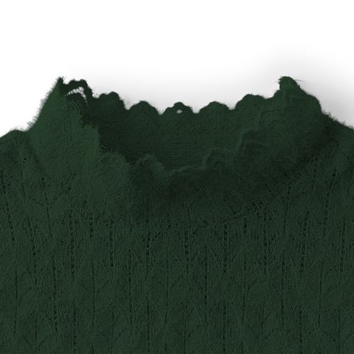 Women's Long Sleeve Brushed Lace Mock Neck Top - image 4