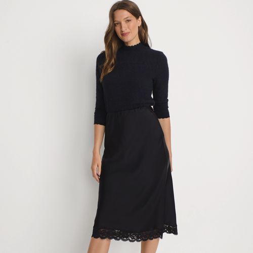 Women's Boucle Funnel Neck All Over Cable Sweater