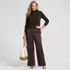 Women's Long Sleeve Brushed Lace Mock Neck Top, alternative image