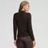 Women's Long Sleeve Brushed Lace Mock Neck Top, Back