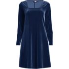 Women's Knit Velvet Square Neck Dress
