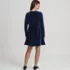 Women's Knit Velvet Square Neck Dress, Back