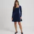 Women's Knit Velvet Square Neck Dress, Front