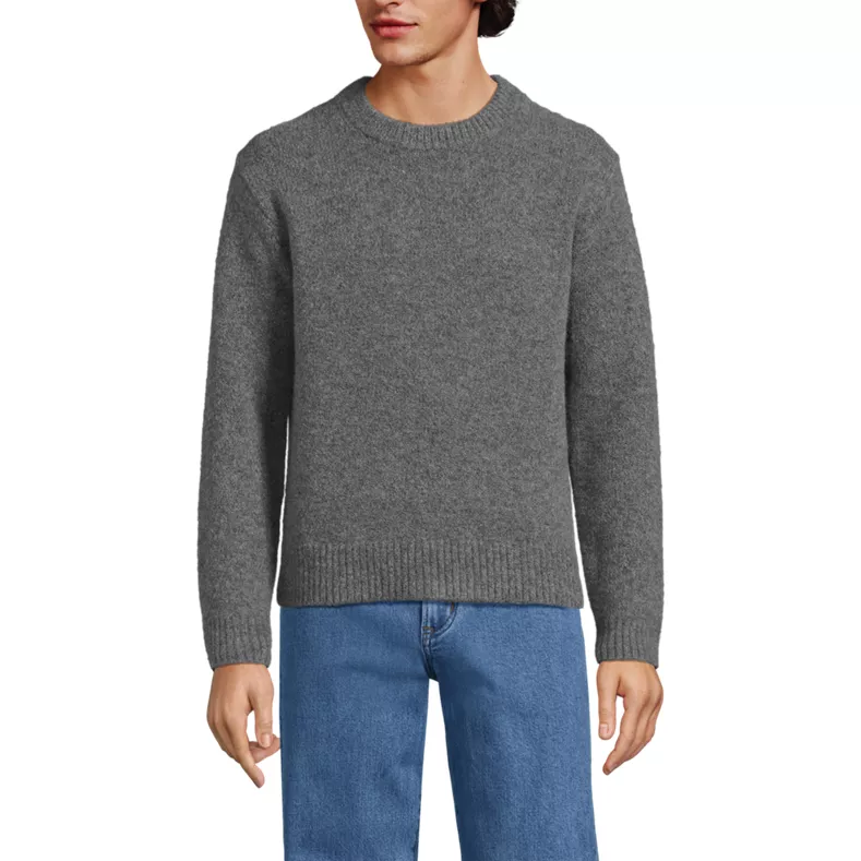 Men's Long Sleeve Ultra Soft Oversized Crewneck Sweater
