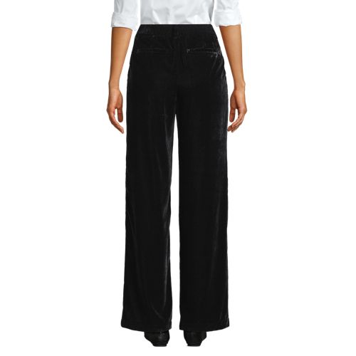  Lands' End Samthose Mit Weitem Bein, Damen, Größe:34 Regular, Schwarz, Polyester, By Lands' End 