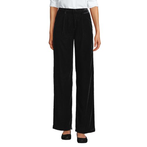  Lands' End Samthose Mit Weitem Bein, Damen, Größe:34 Regular, Schwarz, Polyester, By Lands' End 