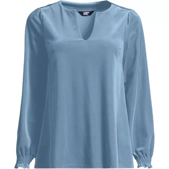 Women's Long Sleeve Velvet Blouse - primary