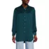 Women's Long Sleeve Oversized Satin Buttondown Tunic, Front