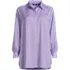 Women's Long Sleeve Oversized Satin Buttondown Tunic, Front