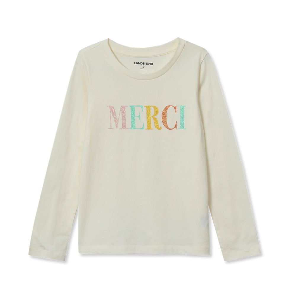 Girls Long Sleeve Graphic Tee | Lands' End