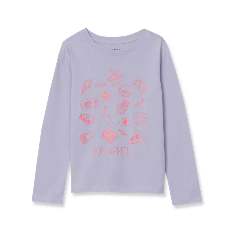 Girls Long Sleeve Graphic Tee, alternative image