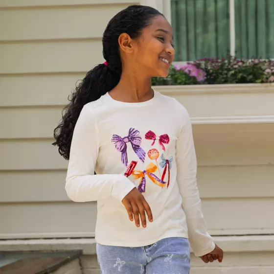 Girls Long Sleeve Graphic Tee - primary