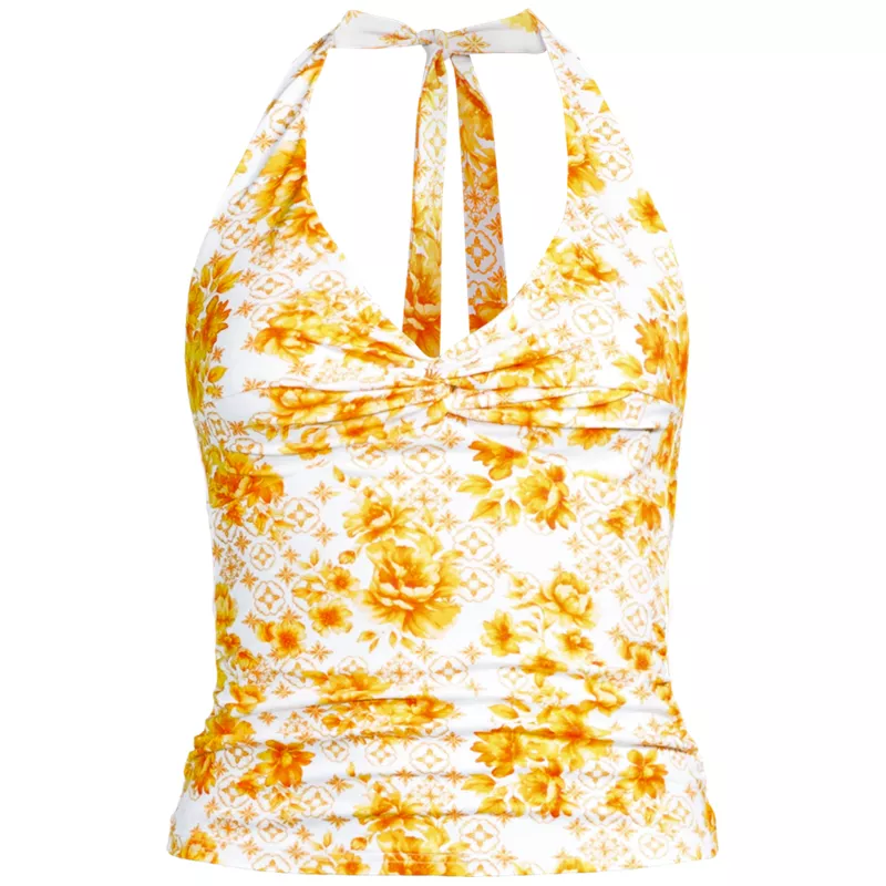 Women's Twist Halter Tankini Top , Front