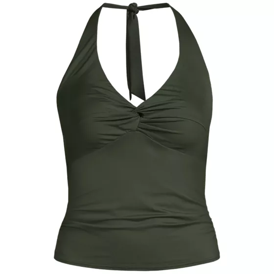 Women's Plus Size Twist Halter Tankini Top  - primary