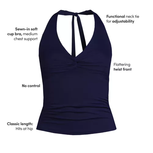 Women's Twist Halter Tankini Top , alternative image