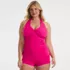 Women's Plus Size Twist Halter Tankini Top , Front