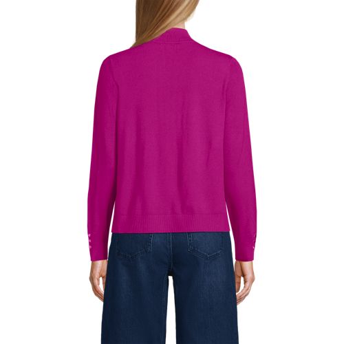  Lands' End Stehkragenpullover Mit ärmelknöpfen, Damen, Größe:32-34 Regular, Pink, Polyester/nylon/viskose, By Lands' End 