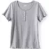 Girls Short Sleeve Ribbed Henley T-Shirt, Front