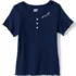 Girls Short Sleeve Ribbed Henley T-Shirt, Front