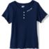 Girls Short Sleeve Ribbed Henley T-Shirt, Front