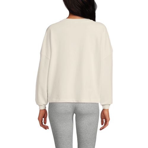  Lands' End Leichtes Sweatshirt, Damen, Größe:32-34 Regular, Weiß, By Lands' End 