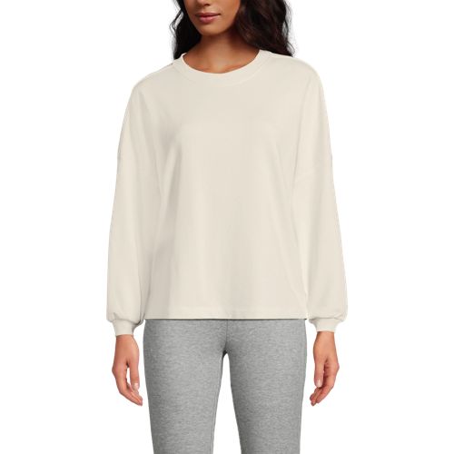  Lands' End Leichtes Sweatshirt, Damen, Größe:32-34 Regular, Weiß, By Lands' End 