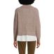 Women's Cable Turtleneck with Mock Shirt Detail Sweater, Back