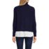 Women's Cable Turtleneck with Mock Shirt Detail Sweater, Back