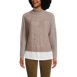 Women's Cable Turtleneck with Mock Shirt Detail Sweater, Front