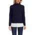 Women's Cable Turtleneck with Mock Shirt Detail Sweater, Front
